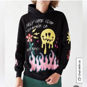 Men PacSun Very Rare Self Care Club Los Angeles Hoodie In Black Size L
